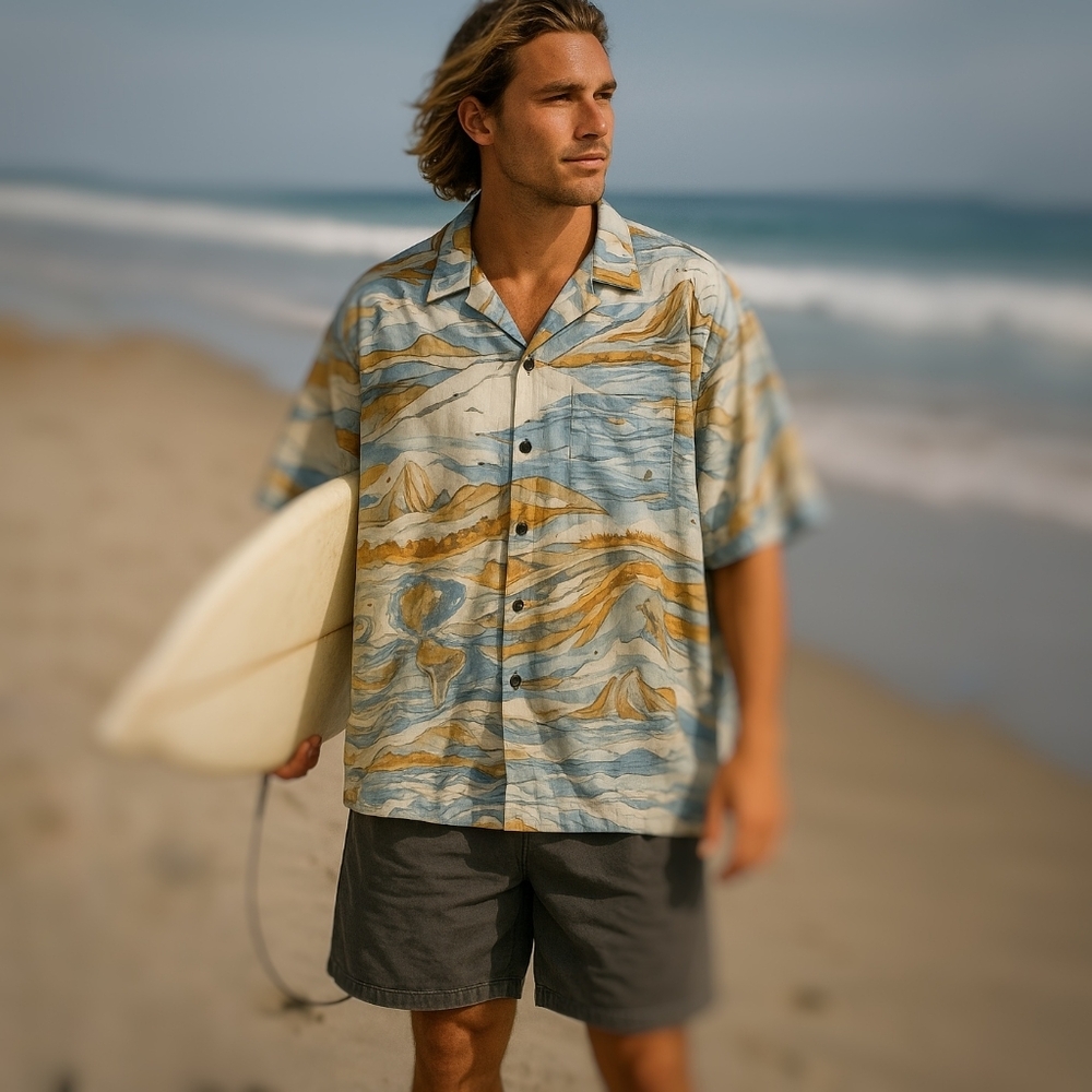 PATAGONIA Rare Pataloha Camp Shirt 2009 Mountain Storms Button Down